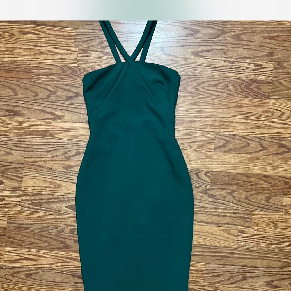 Likely Emerald Green Halter Bodycon Cocktail Dress 0
